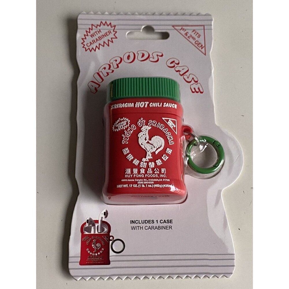Sriracha Hot Chili Sauce Red Silicone AirPods Case Fits 1st & 2nd Gen NEW